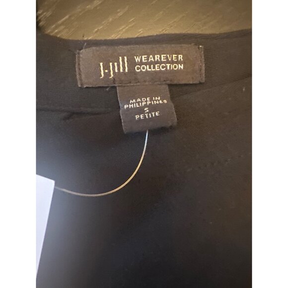 J. Jill Wearever Collection Black V-Neck Dress S Petite Minimalist Lagenlook - Picture 2 of 5